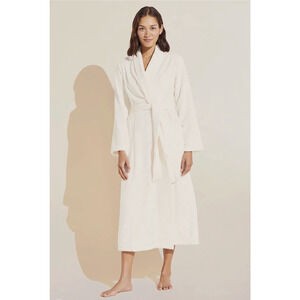 Eberjey Women Small Robe Chalet Belted Plush Cloud Ivory